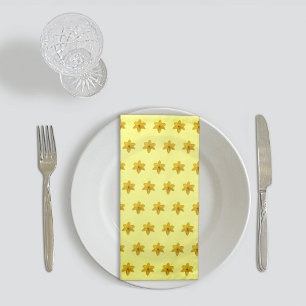 Serviettes De Table Fleur jonquille jaune Motif sans couture sur