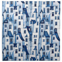 Maison néerlandaise bleue et blanche