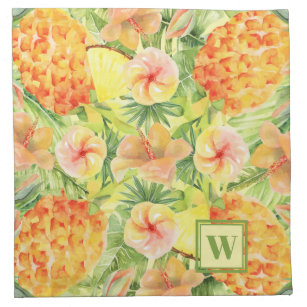 Serviettes De Table Monogramme ananas Floral