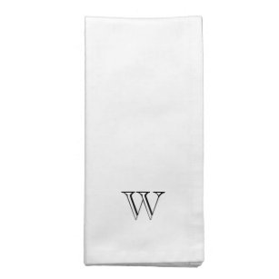 Serviettes De Table monogramme moderne noir blanc coutume initiale cla