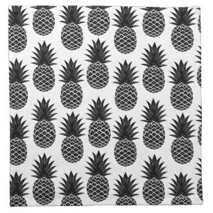 Serviettes De Table Motif noir et blanc tropical à la mode d'ananas