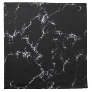 Serviettes De Table Style marbre élégant4 - Noir et blanc