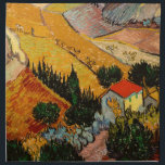 Serviettes De Table Vincent van Gogh - Paysage, Maison et Plowman<br><div class="desc">Paysage avec Maison et Plowman / Vallée avec Plowman vu d'en haut - Vincent van Gogh,  1889</div>