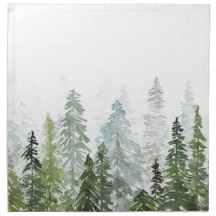 Serviettes De Table Watercolor Pine Trees