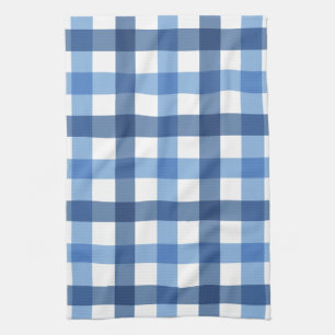 Serviettes de thé bleues de contrôle de guingan