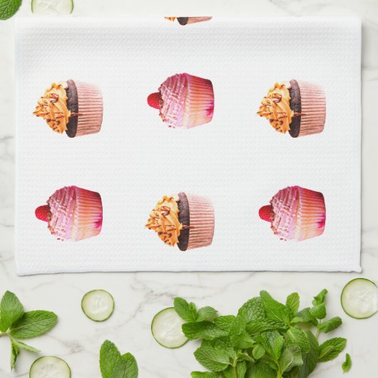 Serviettes de thé Cupcakes (Plié)