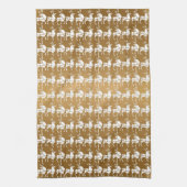 Serviettes de thé de Noël Or Reindeer (Vertical)