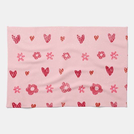 Serviettes de thé "FLEURS &LOVE PARTY (Horizontal)