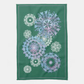 Serviettes de thé vert brillant avec des flocons d (Vertical)