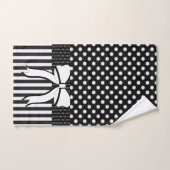 Serviettes de toilette en coton Polkdaot blanc noi (Serviette à main)