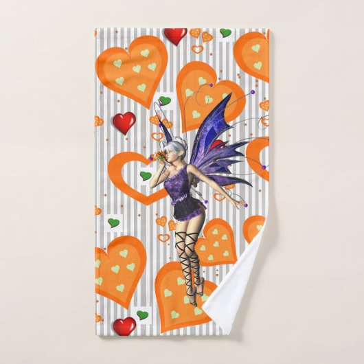 Serviettes de toilette Fairy Gris & Blanc (Serviette à main)