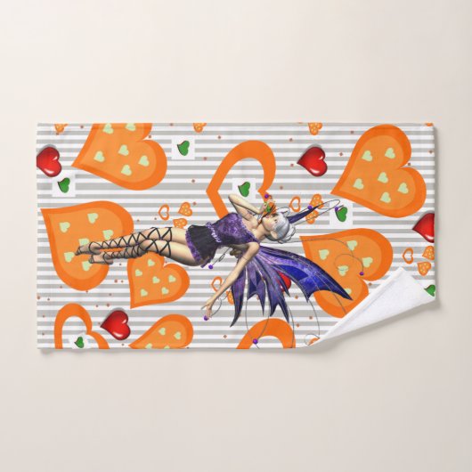 Serviettes de toilette Fairy Gris & Blanc (Serviette à main)