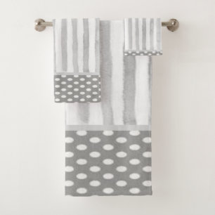 Serviettes de toilette Gris Polkadot