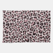 Serviettes de toilette rose Gold Empreinte de léop (Horizontal)