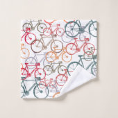 Serviettes de vélos colorés Allover Stamped (Gant de toilette)