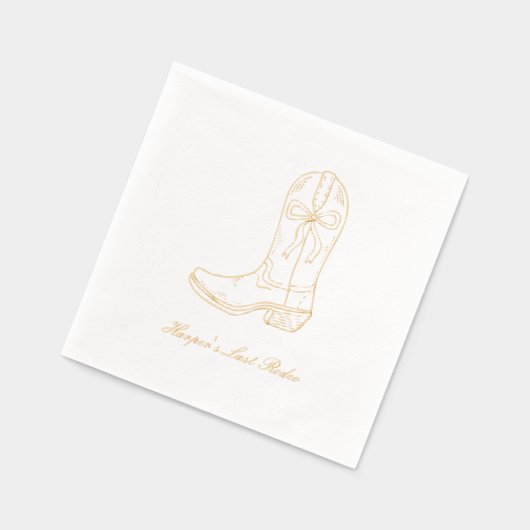 Serviettes Dernières Rodeo Coquette Bow Gold Foil  (Gauche)