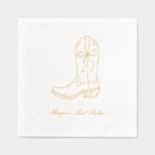 Serviettes Dernières Rodeo Coquette Bow Gold Foil (Recto)