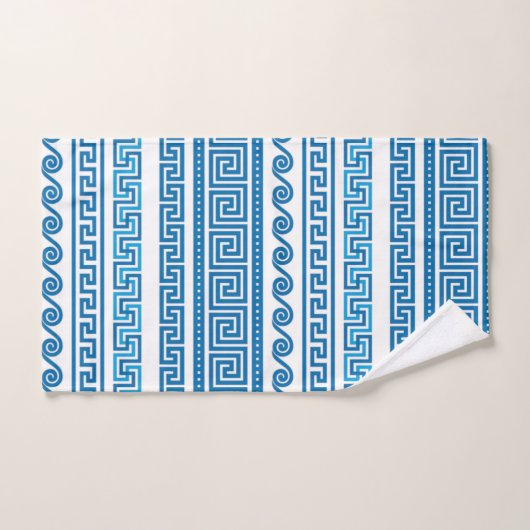 Serviettes d'hôtes Blue Greek Key (Serviette à main)