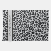 Serviettes Empreinte de léopard gris Retro (Horizontal)