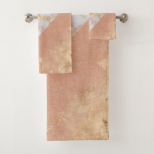 Serviettes en marbre Peach Pastel doux