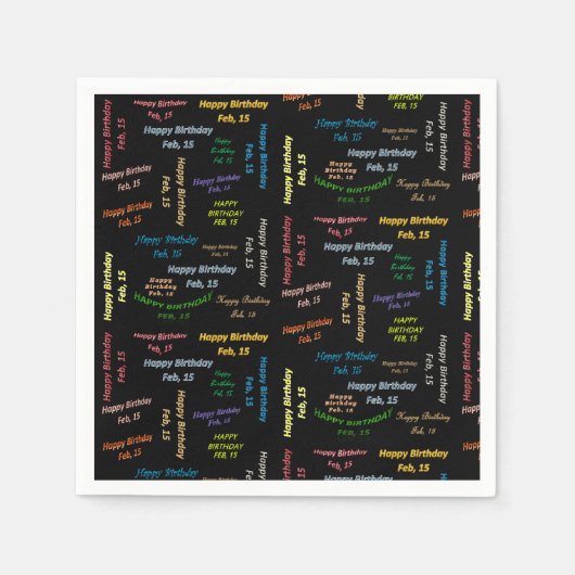 Serviettes en papier 15 février Anniversaire (Devant)