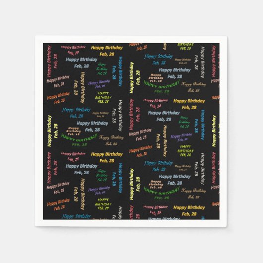 Serviettes en papier 28 février Anniversaire (Devant)