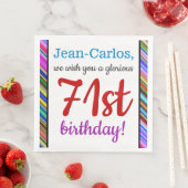 Serviettes en papier 71e anniversaire (En situation)