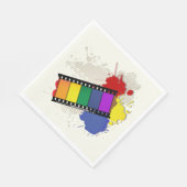 Serviettes en papier à bandes de film colorées (Coin)