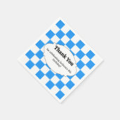 Serviettes en papier à carreaux bleus (Coin)