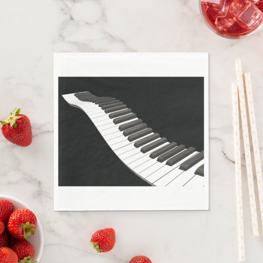 Serviettes en papier à clés de piano (En situation)