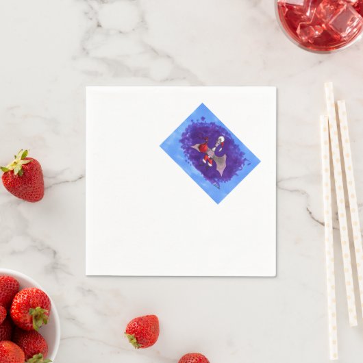 serviettes en papier à cocktail père Noël Bat (En situation)