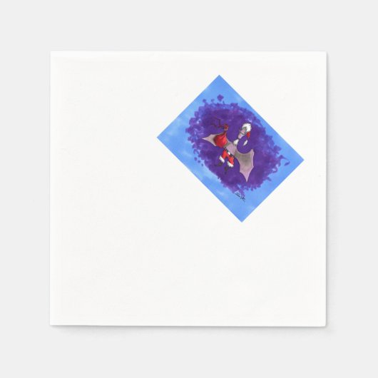 serviettes en papier à cocktail père Noël Bat (Devant)