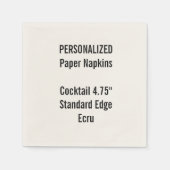 Serviettes en papier à cocktail petit ECRU personn (Devant)