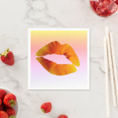 Serviettes en papier à cocktail Red Lips (En situation)