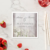Serviettes en papier à cocktail Rustique Floral (En situation)