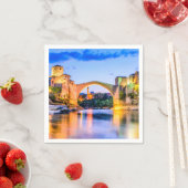 Serviettes en papier à cocktail standard blanc, Mo (En situation)