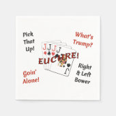 Serviettes en papier à cocktail standard - Euchre! (Devant)