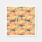 Serviettes en papier à fleurs avec personnalisatio (Devant)