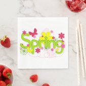 Serviettes en papier à fleurs de printemps (En situation)