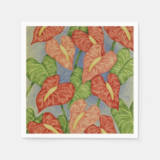 Serviettes en papier à fleurs pour anthuriums trop (Devant)