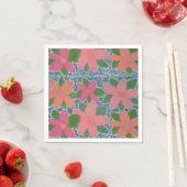 Serviettes en papier à fleurs tropicales (En situation)