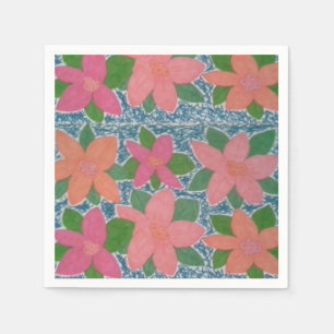 Serviettes en papier à fleurs tropicales