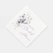 Serviettes en papier à fleurs violettes et lavande (Coin)