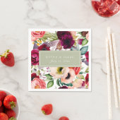 Serviettes en papier à impression florale bohème (En situation)