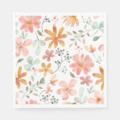 Serviettes en papier à impression florale de pétal (Devant)