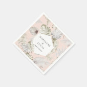 Serviettes en papier à monogramme avec feuillage t (Coin)