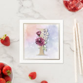 Serviettes en papier à monogramme I et fleurs de B (En situation)