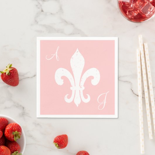 Serviettes en papier à monogramme pour mariage de (En situation)