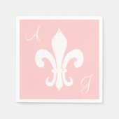 Serviettes en papier à monogramme pour mariage de (Devant)
