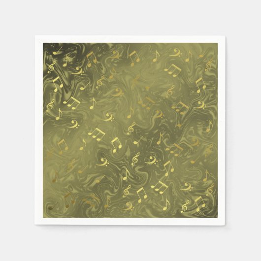 serviettes en papier à motif de notes de musique é (Devant)